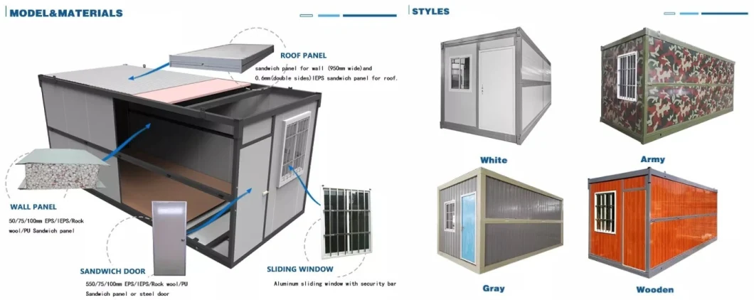 4 Min Prefabricated/Prefab Flat Pack Tiny Portable Mobile Garden Ready Made Wooden Foldable Folding Container Cabin/Office/House