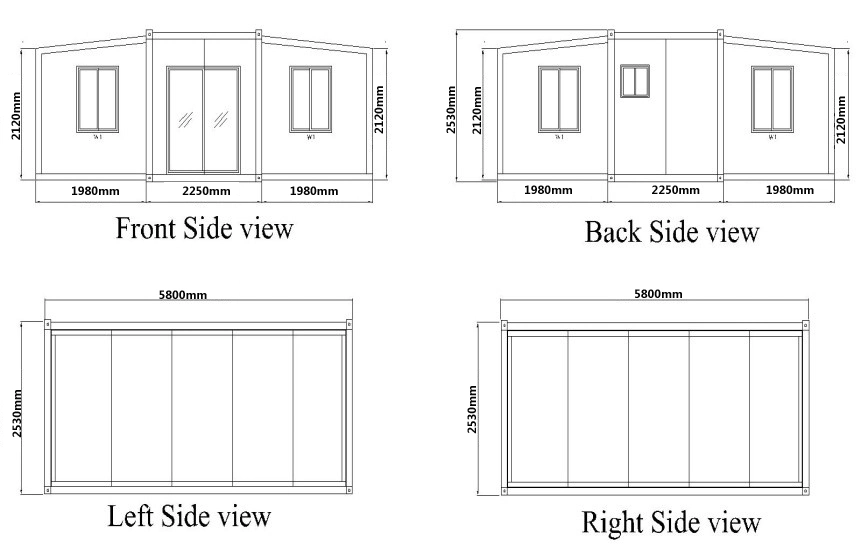 Low Cost/Cheap Prefab/Prefabricated Mobile Modular Garden Tiny Movable Portable Steel Folding/Foldable Expandable Container Cabin Dorm Home House for Sale