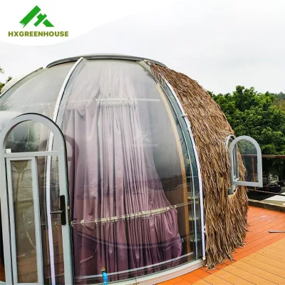 Casa de cúpula transparente geodésica de glamping geodésico ao ar livre