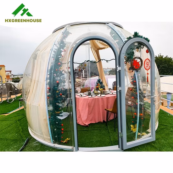 Casa de cúpula transparente geodésica de glamping geodésico ao ar livre