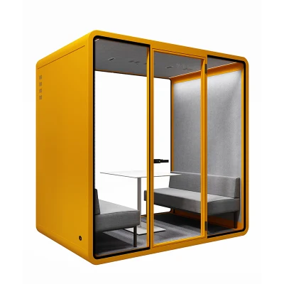 Cápsulas de escritório de vidro com privacidade à prova de som para ambientes internos/externos