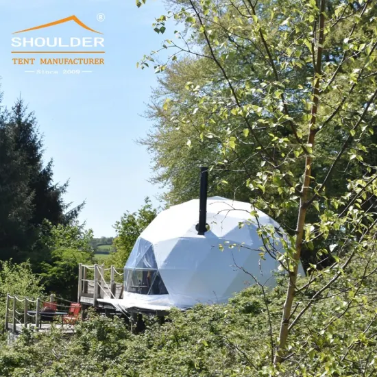 Tenda de cúpula geodésica de luxo Hotel Resort Glamping com isolamento térmico