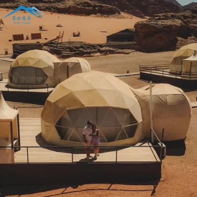 Glamping comercial cúpulas tendas de cúpula de 7m com painel solar tendas de cúpula para hotéis resorts