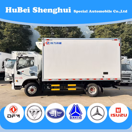 Dongfeng 4× 2 6 Rodas Geladeira Transporte de Carga Congelador Refrigerado Caixa de Alimentos Van Caminhão de Refrigeração