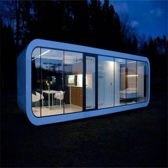 Casa móvel modular pré-fabricada de 20 pés e luxuosa vista para o mar Sun Room Beach Room Apple Cabin Bar Office Pod