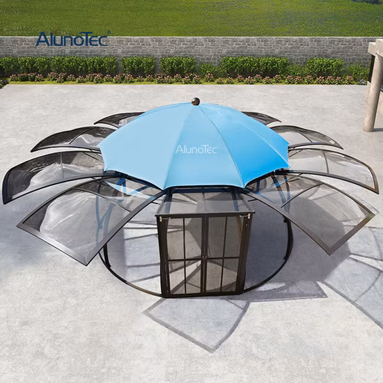 OEM de alta qualidade em liga de alumínio ventilado pátio pavilhão tenda gabinetes sala de vidro pérgula dossel gazebo jardim casa ao ar livre cúpula sunroom